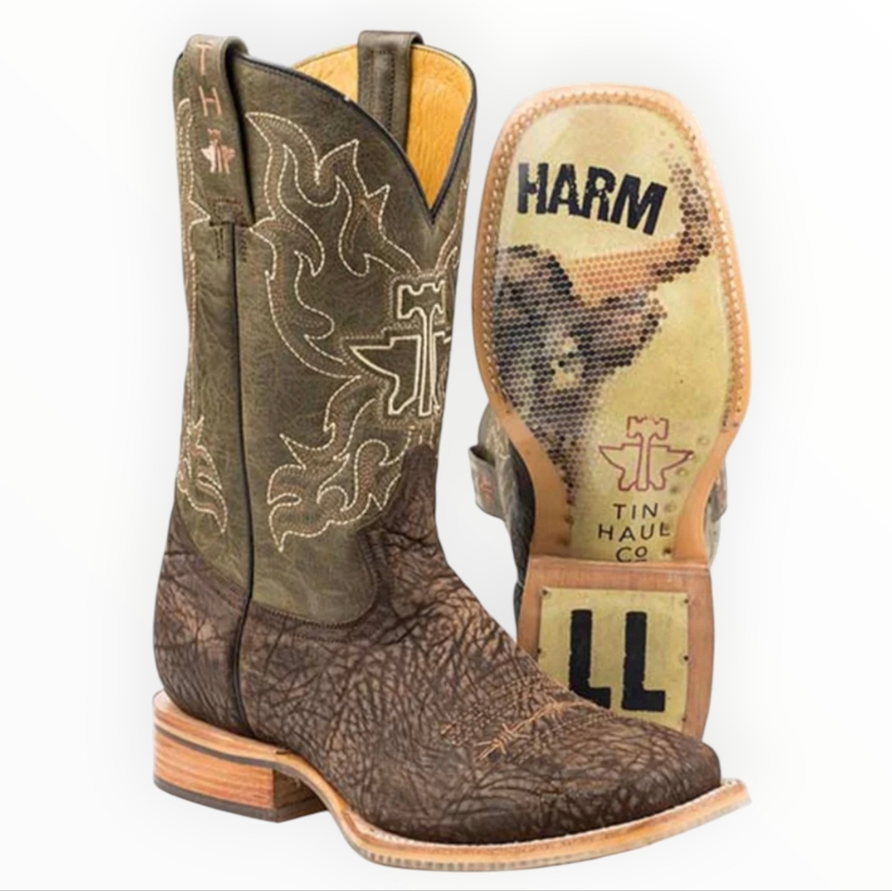 TIN HAUL men's "Take No Bull" square toe cowboy boot sz 8.5D 🔥new in box🔥